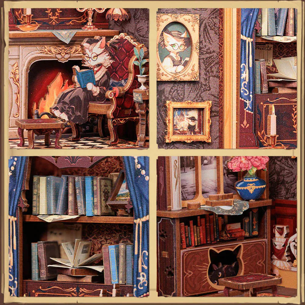Book Nook Count Cat Study